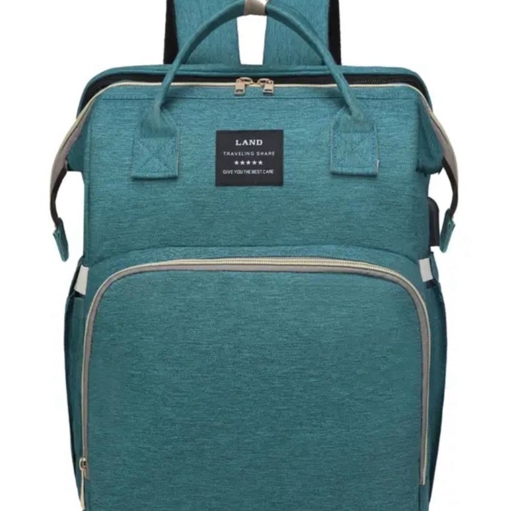 Never Used Green/Teal Diaper Backpack | Large Capacity Multi-Pocket Baby Bag​